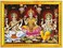 zig zag Rectangular Lakshmi Saraswati Ganesha Ji Photo Frame For Wall Table Pooja Room 7x9 inches Acrylic Glass Golden
