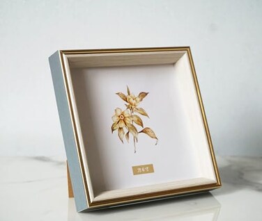 PLUSCHEN 6x6 Blue Beige Square Picture Frame 6x6 Resin Photo Frame Wall and Desktop Display Picture Frame Plexiglass