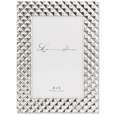 Lawrence Frames Metal Frame Diamond Pattern Silver 4x6