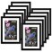 FIXSMITH 5x7 Picture Frame Set of 10 Photo Frame Bulk with HD Plexiglass Display Pictures 4x6 with Mat or 5x7 Without Mat Multi Picture Frames Collage for Tabletop or Wall Display Black