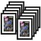 FIXSMITH 5x7 Picture Frame Set of 10 Photo Frame Bulk with HD Plexiglass Display Pictures 4x6 with Mat or 5x7 Without Mat Multi Picture Frames Collage for Tabletop or Wall Display Black