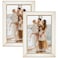 Frametory Enamel Picture Frame 4x6 Gold Metal Edge White Enamel Picture Frame With Easel and Velvet Back for Tabletop Display Bookshelf 4x6 Wall Decoration Photo Frames2 Set