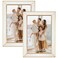 Frametory Enamel Picture Frame 4x6 Gold Metal Edge White Enamel Picture Frame With Easel and Velvet Back for Tabletop Display Bookshelf 4x6 Wall Decoration Photo Frames2 Set