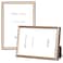 Autjvy 6x8 Picture Frame set of 2 Matte Brass Modern Simple Thin Aluminum Metal Photo Frame with HD Real Glass Display for Tabletop and Wall Collage 2 Pack