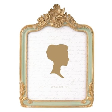 AELS 8x10 Inch Vintage Picture Frame Elegant Antique Photo Frames with Glass Front Photo Display Tabletop Wall Hanging Gift Ideas Gold and Sage Green