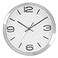 Bernhard Products Modern Wall Clock 10 Inch Silver Silent Non Ticking Battery Operated Round Elegant Metal Quality Quartz for Kitchen Home Office Clock with 3D Numbers Easy to Read