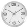 Bernhard Products Modern Wall Clock 10 Inch Silver Silent Non Ticking Battery Operated Round Elegant Metal Quality Quartz for Kitchen Home Office Clock with 3D Numbers Easy to Read