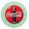 Mark FeldsteinAssociates Mark Feldstein Associates Coca Cola Bottle Round Vintage Red Button Logo 12 x 12 Glass Wall Clock