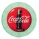 Mark FeldsteinAssociates Mark Feldstein Associates Coca Cola Bottle Round Vintage Red Button Logo 12 x 12 Glass Wall Clock