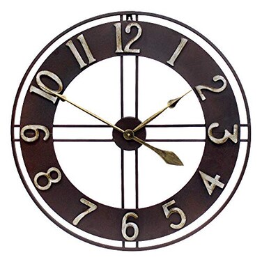 Growsun 24 Large Wall Clock Pure Metal Retro Heavy Duty Large Decor for Home Living Room Farmhouse