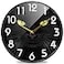 Naanle Black Cat Looking Camera Round Wall Clock 12 Inch Silent Battery Operated Quartz Analog Quiet Desk Clock for HomeOfficeSchool