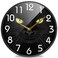 Naanle Black Cat Looking Camera Round Wall Clock 12 Inch Silent Battery Operated Quartz Analog Quiet Desk Clock for HomeOfficeSchool