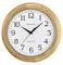 Bulova C5005 Wooden Atomic Analog Wall Clock Automatically Sets Time Large Roman Numerals Battery Operated Traditional Design