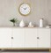 Bulova C5005 Wooden Atomic Analog Wall Clock Automatically Sets Time Large Roman Numerals Battery Operated Traditional Design