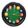 Yuanhe Billiards Pool Ball Clock 11Inch Round Table Cool Wall Clock with Wood Frame Great for Billiards Pool Game Room Bar
