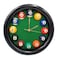 Yuanhe Billiards Pool Ball Clock 11Inch Round Table Cool Wall Clock with Wood Frame Great for Billiards Pool Game Room Bar