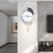Dankeit Wall Clock Silent Quality Quartz Battery Operated with Pendulum Large Wall Clock for Living Room Kitchen Home Bathroom Bedroom Wall Decor13x2165inchGolden