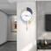 Dankeit Wall Clock Silent Quality Quartz Battery Operated with Pendulum Large Wall Clock for Living Room Kitchen Home Bathroom Bedroom Wall Decor13x2165inchGolden
