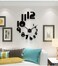 LOZMOM DIY 3D Wall Clock Large Frameless Watch Mirror Surface Wall Art Clock for Living Room Bedroom Office Hotel Wall Decoration DIYL189Black