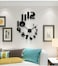LOZMOM DIY 3D Wall Clock Large Frameless Watch Mirror Surface Wall Art Clock for Living Room Bedroom Office Hotel Wall Decoration DIYL189Black