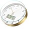 TIMESS Atomic Analog Wall Clock WWVB SelfSetting Battery Operated 12 Dial NonTicking Silent Easy to Read Use Clock with LCD Display Ideal Modern Home Kitchen Office Dcor Gold