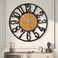 LEIKE Large Wall ClocksSilentNon TickingBattery Operated Rustic Round Modern Big Wood Wall Clock for Living Room BedroomKitchenFarmhouseOfficeHome Decor