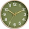 Roymnie Wall Clock Green Silent Wall Clocks Battery Operated 8 InchModern Non Ticking Analog Clock Decorative for Kitchen Office Bathroom BedroomGold