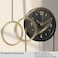 Driini Decorative Wall Clock with Pendulum Black Modern Wood 3D Gold Numbers Metal Frame Small Unique Wall Clocks for Living Room Decor or Bathroom Battery Operated Silent NonTicking