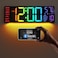 JALL 162 Large Digital Wall Clock with Bluetooth Sync RGB Digital Clock Large Display with Auto DST Wall Clock for Classroom Bedroom Gym Office Led Clock for Seniors Black
