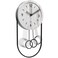 Driini Decorative Wall Clock with Pendulum White Modern Wood 3D Gold Numbers Metal Frame Small Unique Wall Clocks for Living Room Decor or Bathroom Battery Operated Silent NonTicking