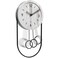 Driini Decorative Wall Clock with Pendulum White Modern Wood 3D Gold Numbers Metal Frame Small Unique Wall Clocks for Living Room Decor or Bathroom Battery Operated Silent NonTicking