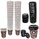 Tsyware Disposable Paper Coffee Cups with Lids Perfect For Tea Hot Drinks 100 Pack 8 oz Coffee Bean Design
