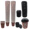 Tsyware Disposable Paper Coffee Cups with Lids Perfect For Tea Hot Drinks 100 Pack 8 oz Coffee Bean Design