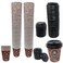 Tsyware Disposable Paper Coffee Cups with Lids Perfect For Tea Hot Drinks 100 Pack 8 oz Coffee Bean Design