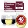 Reli. Reli Disposable Wine Glasses 48 Pack 12oz Plastic Stemless Wine Glasses Disposable Clear and Stemless for Parties Cocktails Whiskey Weddings Shatterproof