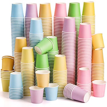 Nicunom 600 Pack 2 oz Disposable Bathroom Cups Mouthwash Cups Paper Sampling Cup Drinking Cup Small Cup for Home Picnic Travel Party 6 Colors