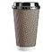 GUSTO 16 oz 50 Sets Insulated Brown Patterned Ripple Paper Hot Coffee Cups With Lids Lids Color May Vary Ideal for Hot Beverages Travel and Office Use Formerly Comfy Package