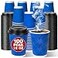 Ginkgo Disposable To Go Coffee Cups with Lids 12 oz 100 Pack Double Wall Ripple Insulated Blue Paper Cups for Hot Beverage Chocolate Cocoa and coffee