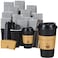Lamosi 16 oz Coffee Cups 50 Pack Disposable Coffee To Go Cups with Lids Stir Sticks and Sleeves 16 oz Black Hot Paper Cup for Home Travel Office