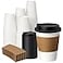 YEEHAW 12 oz 50 Pack Coffee Cups with Lids and Sleeves To Go Hot Cups for Coffee Disposable Paper Cups Ideal for Cafes Bistros