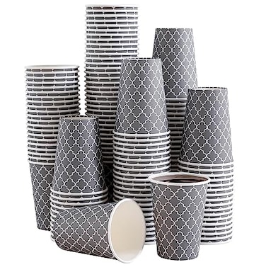Lamosi Coffee Cups 12 oz 180 Pack Disposable Paper Coffee Cups Disposable Cups12 oz Hot Cup12oz Paper Insulated Cup for Cold Hot Drinks No Lids
