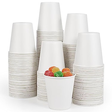 TV TOPVALUE 200 Pack 5 oz Paper Cups Disposable Small Bathroom Mouthwash White Cups for Office Parties Travel Picnics and Events