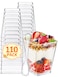 NEEBAKE 110 Sets 5oz Mini Dessert Cups with Spoons Clear Plastic Parfait Cups Small Tumbler for Puddings Mousse Appetizers