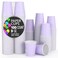 Party Solids Lavender Paper Cups 9 oz Durable Disposable Cups 100 Paper Tumblers for Hot Drinks and Cold Drinks Thick 280 GSM Hot Cup for Tea Coffee Cup To Go Fun Colors for Parties Events