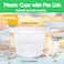 Alaeseje 100 Pack 8oz Plastic Cups with Flat LidsHole in the LidDisposable Clear CupsClear Crystal Dessert Cups for ParfaitFruitSnacksYogurtJellyIce CreamCold Drinks