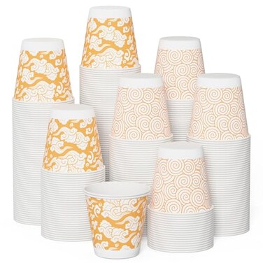 JOLLY CHEF 3 oz Bathroom Mouthwash Cups 300 Pack Disposable Small Paper Cups for Thanksgiving Christmas Parties