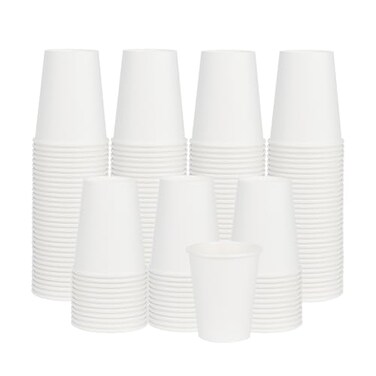 ECOEXTRA Coffee Cups 8 oz 400 Pack Disposable Paper Cups 8 oz White Paper Hot Coffee Cups Suitable for Party Picnic Travel and Events