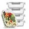 JoyJolt Glass Food Storage Containers with Lids 5 Pack Glass Meal Prep Containers Reusable 35oz Single Compartment Airtight Container Set Lunch Containers for Adults and Kitchen Storage Containers