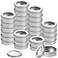 Yesland 30 Pack 2 Ounce Metal Tin Cans Round Empty Containers with Clear Top for Candles Arts Crafts Storage in Kitchen Office Use