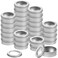 Yesland 30 Pack 2 Ounce Metal Tin Cans Round Empty Containers with Clear Top for Candles Arts Crafts Storage in Kitchen Office Use